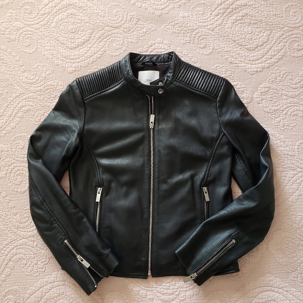 Mango Women Leather Jacket USA XS